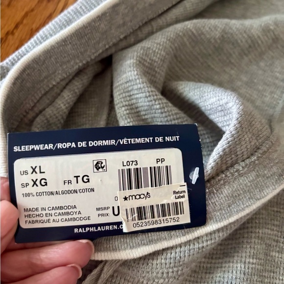Ralph Lauren Heather Gray Hooded Sleepwear - NWT - XL - Picture 3 of 10